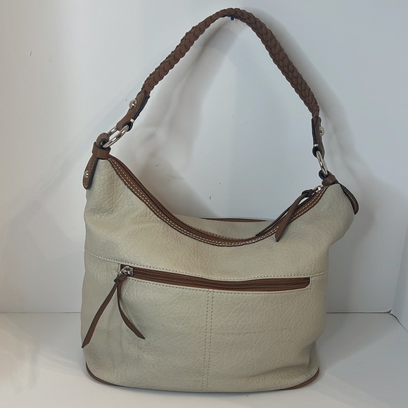 CL BEIGE AND BROWN LEATHER HAND BAG - Picture 3 of 16